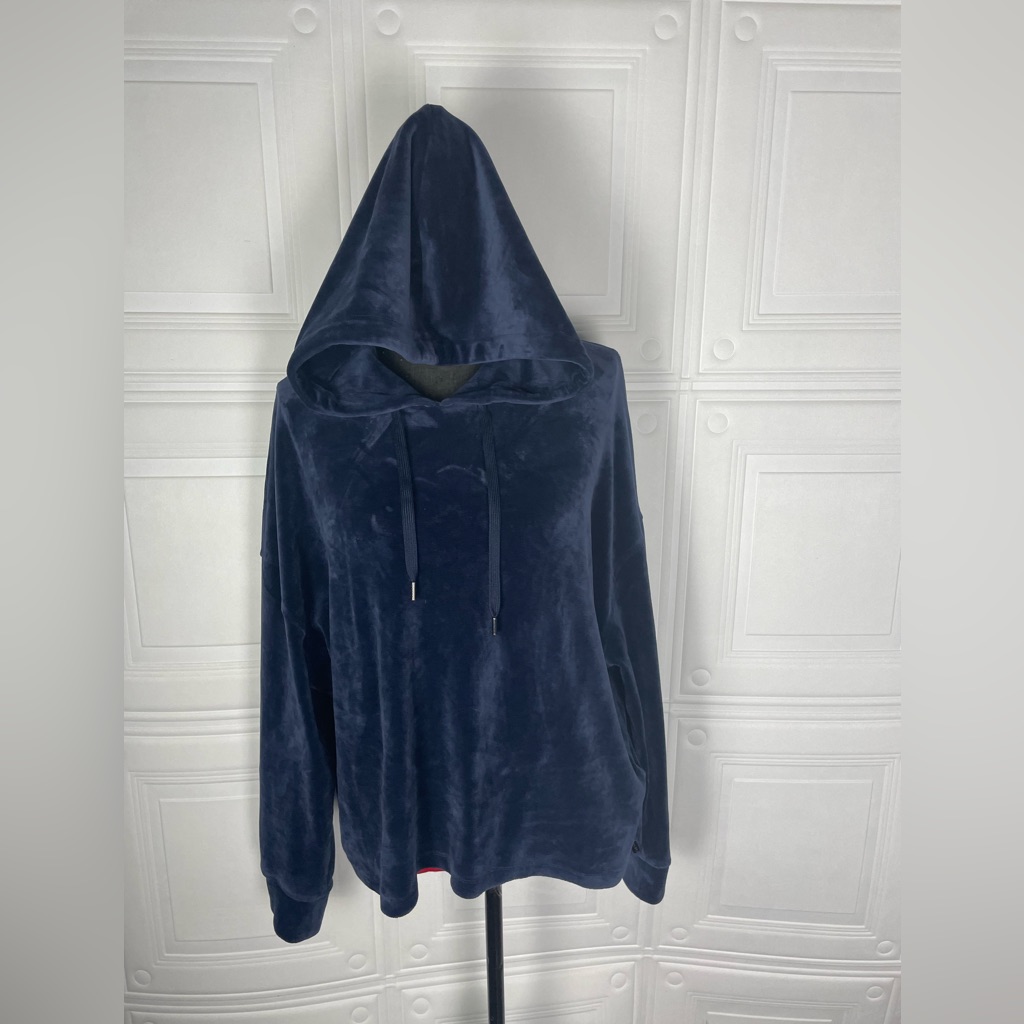 Navy Velour Hoodie Dkny Sport
